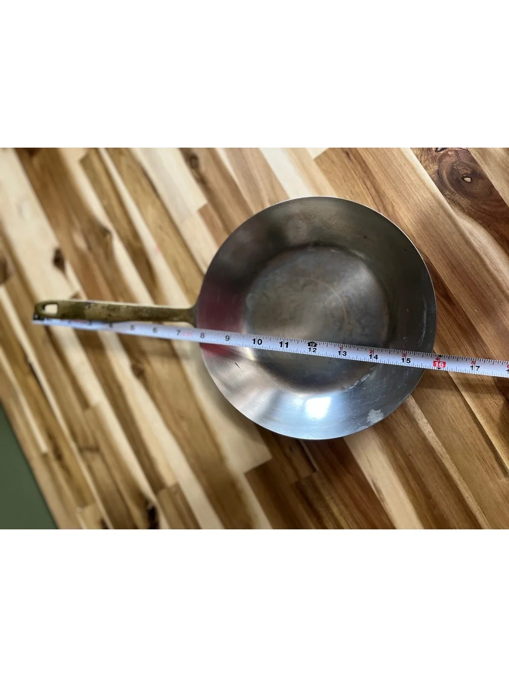 Antique Copper Frying Pan with Brass Handle,